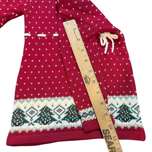 Savannah Kids Girls Red Christmas Tree Sweater Dress Size 9 12 Months Cotton - Picture 8 of 8